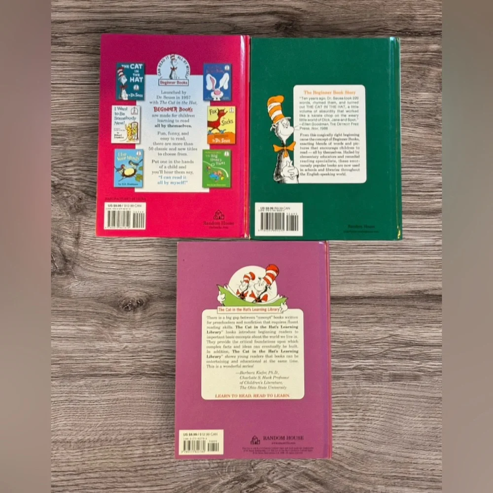 3 Dr. Seuss Books hardback
